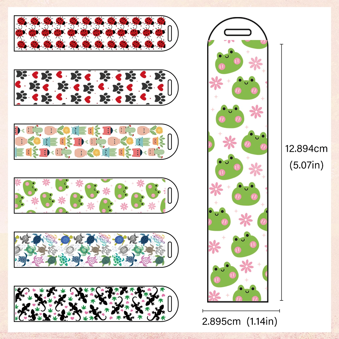 5 buah siap untuk menerapkan UV DTF Bookmark Decals Cold transfer Spring warna cerah cetakan bundel stiker DIY