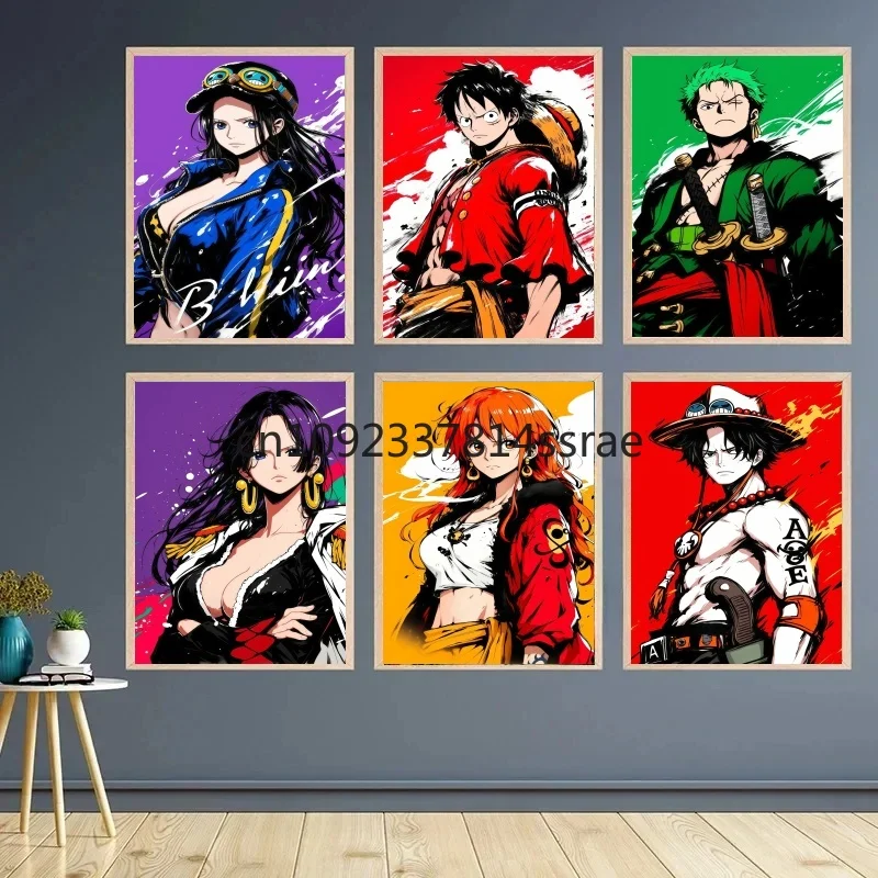 

Japan Anime One Piece Canvas Painting Character Luffy Poster Printing Mural Picture Home Office Wall Art Decoration Painting