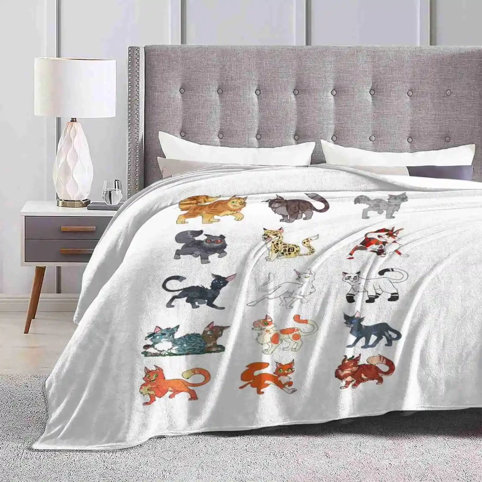 Warrior Cats Pattern Blanket Soft Warm Travel Portable Blanket Sol Whitestorm Warrior Cats Shadowsite Leopardstar Crowfeather