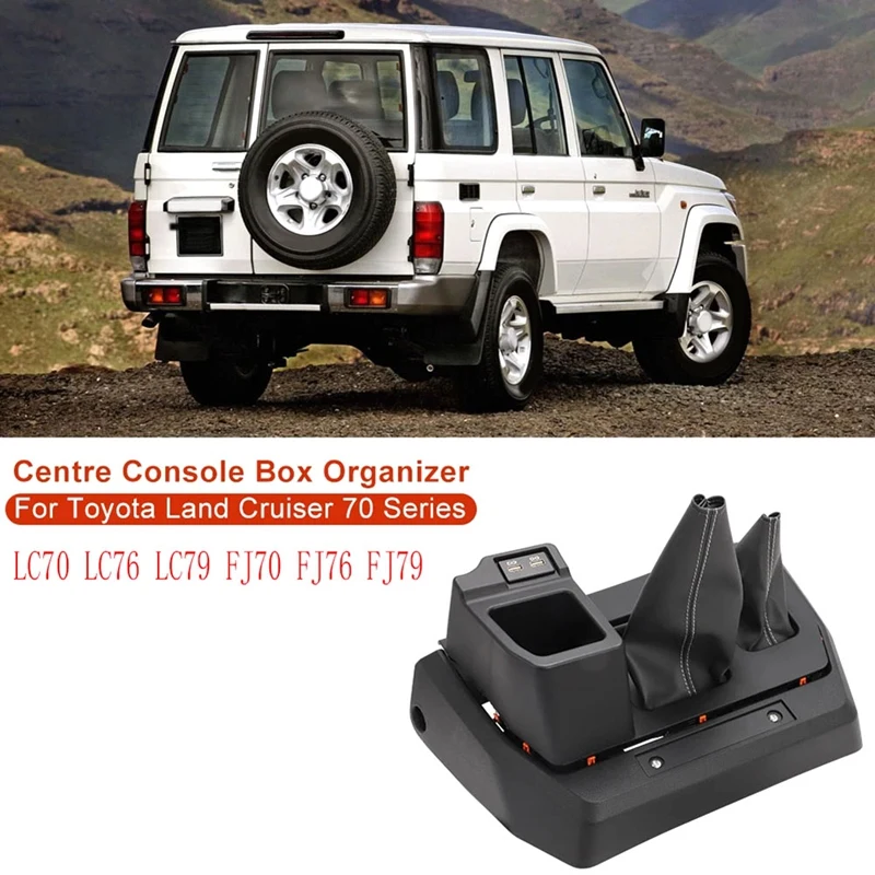 USB Charger Centre Console Box Organizer Shift Gear Leather Boot For Toyota Land Cruiser LC70 LC76 LC79 FJ70 FJ76 FJ79 Parts