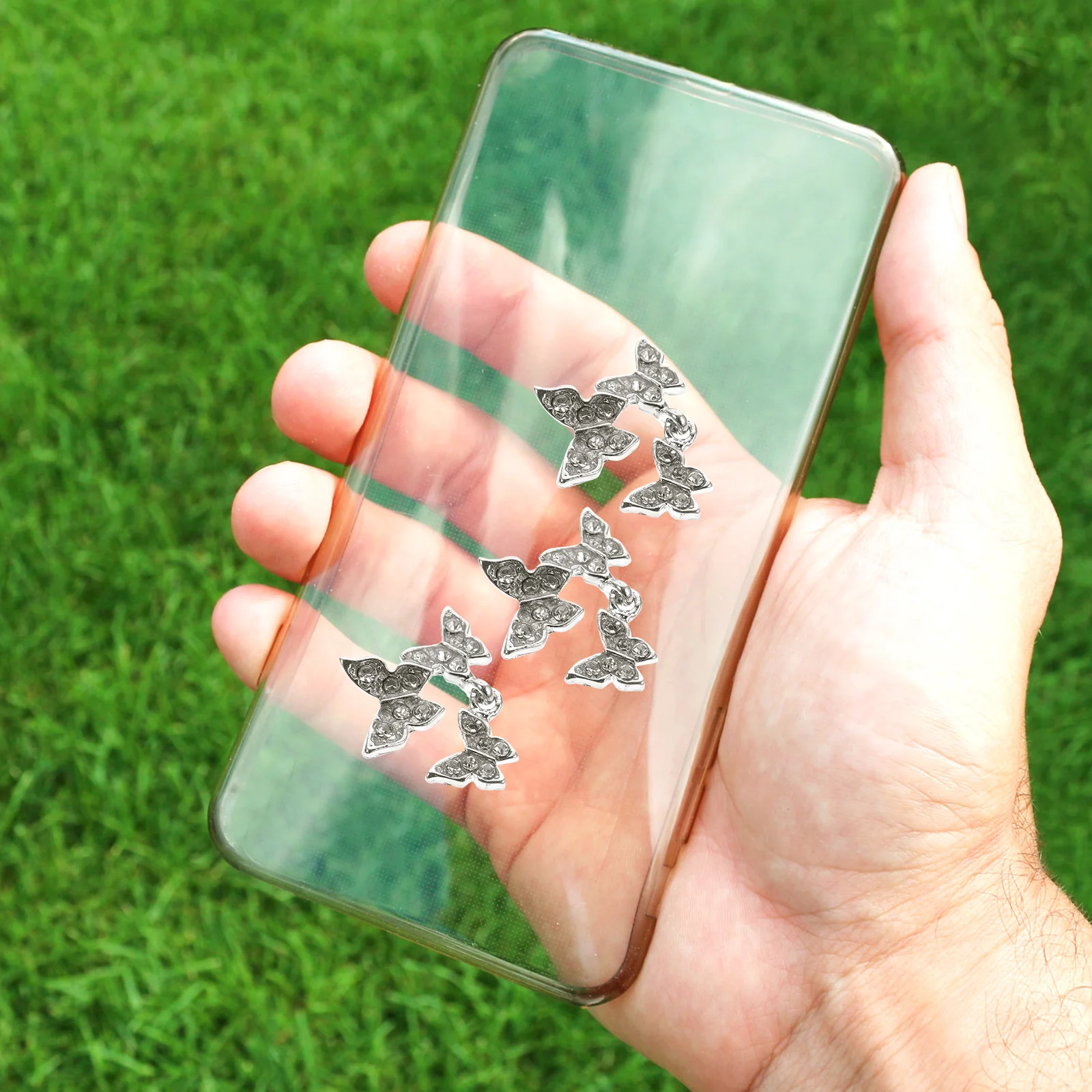 

10Pcs Butterfly Nail Art Decoration Rhinestones Gems for DIY Crafts Phone Case Bags Greeting Card Resin Filling