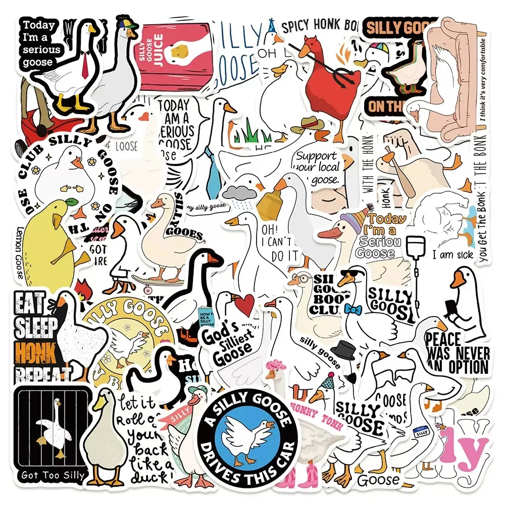 10/50pcs Funny Cartoon Goose Duck Stickers DIY Kid Toy Gift Decorative Graffiti Decal for Phone Luggage Laptop Bottles Scrapbook