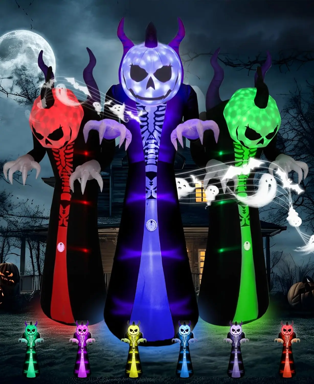 10Ft Motion Activated Grim Reaper Scream Halloween Inflatable
