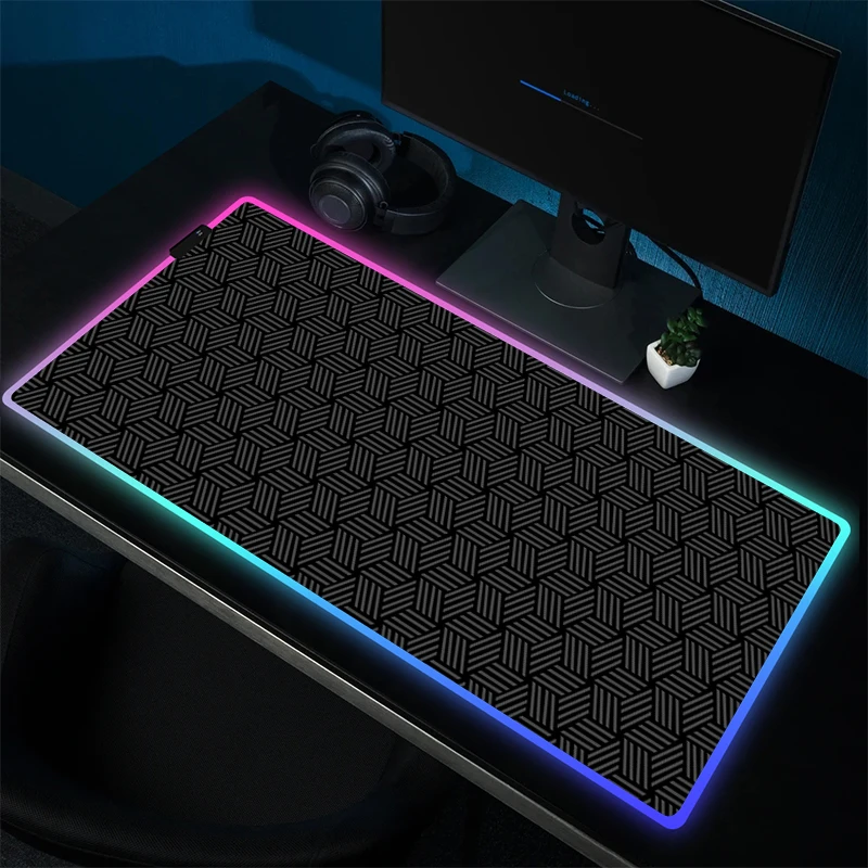 Grande RGB LED Gaming Mouse Pad, Firewatch Forest Mouse Mat, Computador de borracha Mousepad, Tapete de mesa de bloqueio, Table Mats