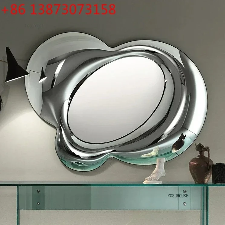 FG43Cthulhu Decorative Wall Mirror Stainless Steel Special-shaped Decorative Mirrors Creative Decoration Wall Mirror Room Decora