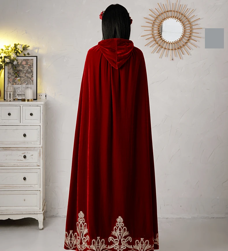 Chinese Wedding Bridal Cape Toasting Clothes New Golden Velvet Ancient Shawl Loose Versatile Ancient Clothing Hanfu Cape