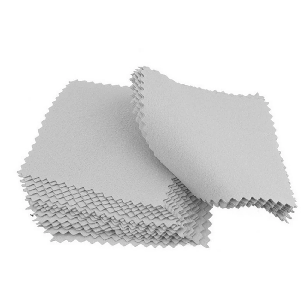 

50pcs Jewelry Cleaning Cloth Tan Wipes Polishing Silver Platinum Watch Glass Camera Phone Computer Lens Cleaner