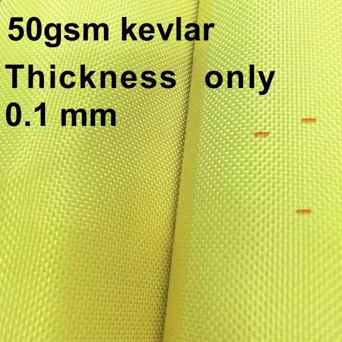 Ultra-thin 50gsm 200D Kevlar Knitted Fabric with Aramid Fiber for High-Temperature Resistance 40'/100cm Width Thickness 0.1mm