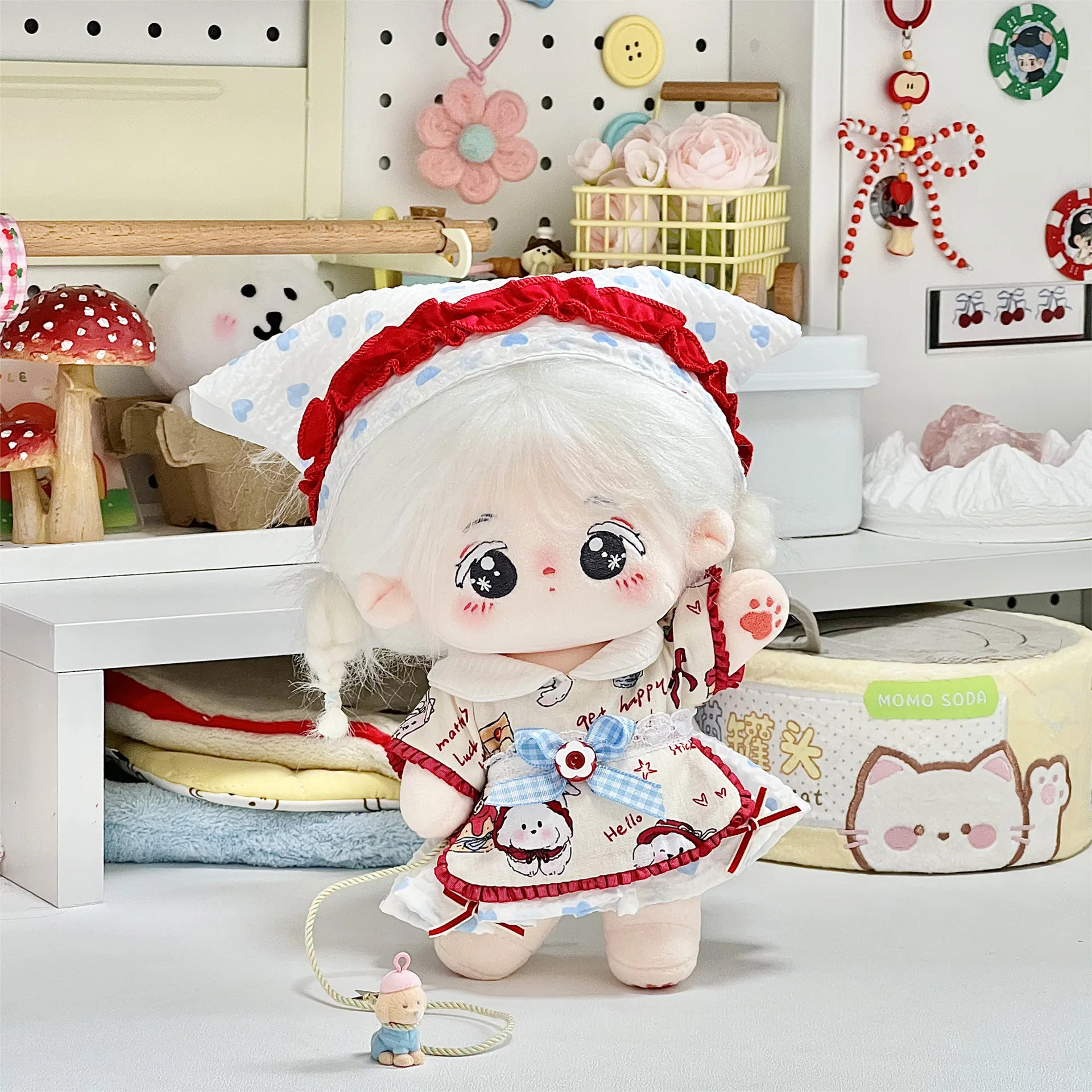 

20cm Doll Clothes Cute Cotton Doll Clothes Sweet Beauty Servant Dress Doll Accessories