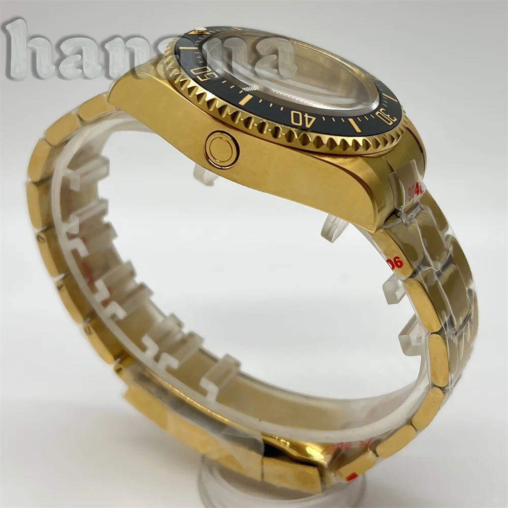 NH35 золото 43 мм глубоководный дань большой корпус GMT керамический безель подходит для NH34 NH35A NH36 ETA2824 Механизм сапфировое стекло