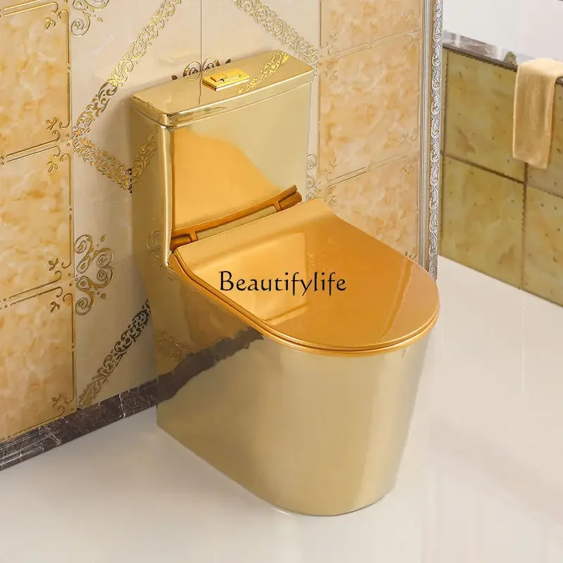 

yj39 Household small apartment European gold toilet deodorant silent toilet