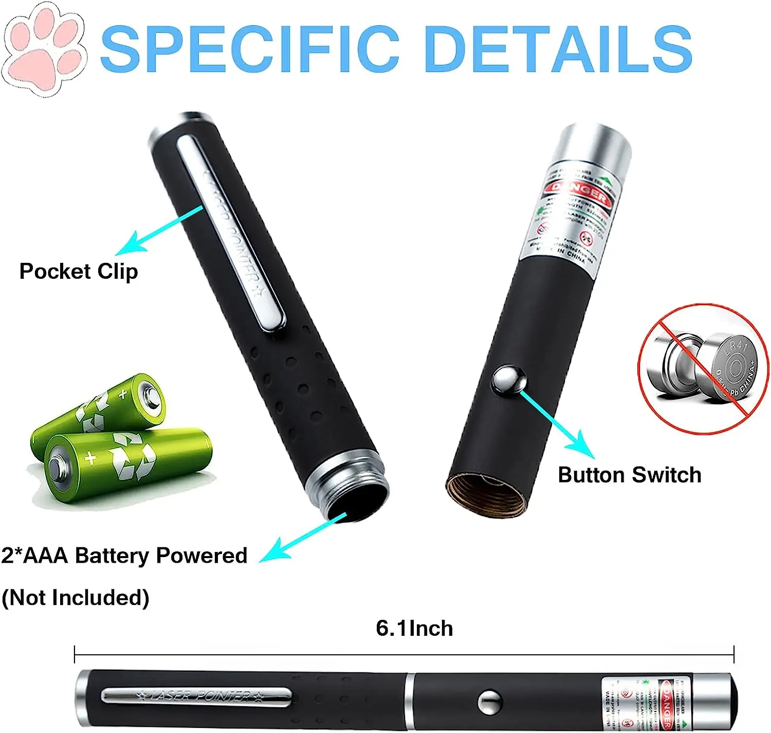 Mini 2 in1Cat Keychain Fun Pointer With battery Light Portable pointer LED Training Torch Pet Cat Tickle Toy Flashlight