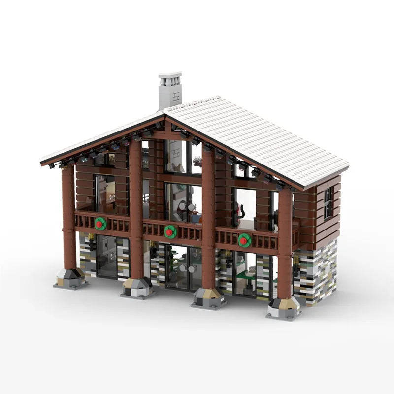 ตัวต่อ MOC ร้านสกี 2032 ชิ้น รุ่นคริสต์มาส ของขวัญคริสต์มาส ตัวต่อประกอบเอง DIY ของเล่นเสริมสร้างความคิดสร้างสรรค์ ของขวัญวันเกิด