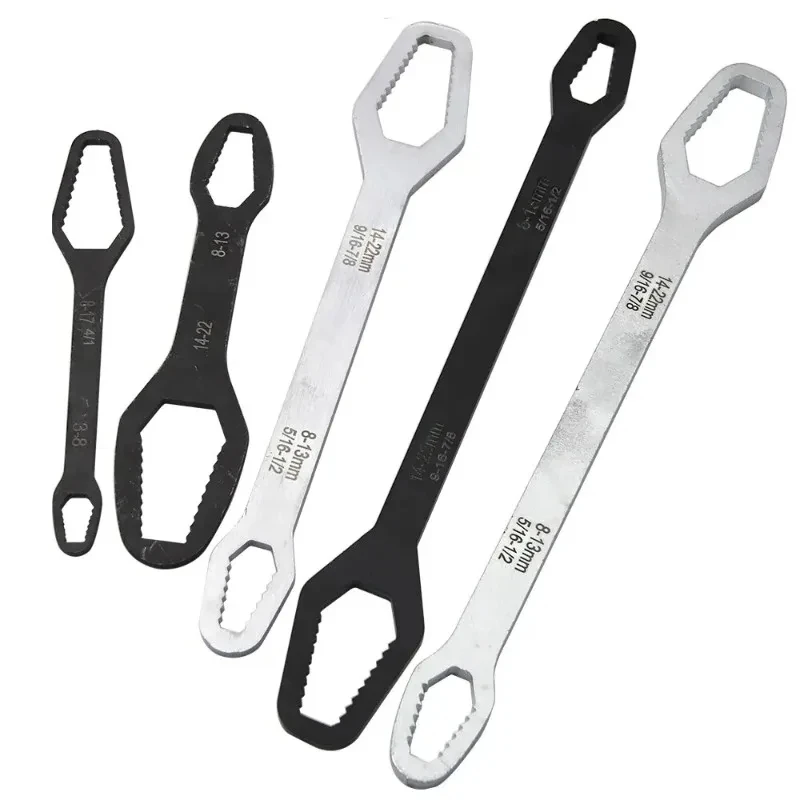 Black Multifunctional Double-Ended Box Wrench 8-22 Hex Solid Screw Nut Tool with Various Diameters for Home Repair image 6
