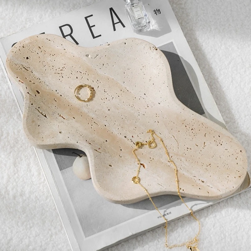 Natural Cave Stone Cloud Boards, High-end French Fruit Boards, Washbasin Storage Decorations, Home Storage and Collection Tools