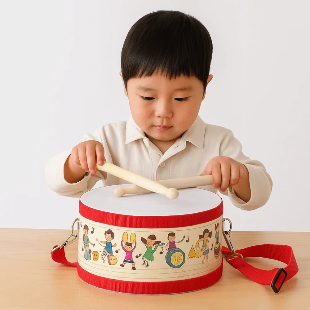 Double Sided Instrument Hand Drum Percussion Instrument Learning Musical Instrument Multifunctional Portable Wood Drum