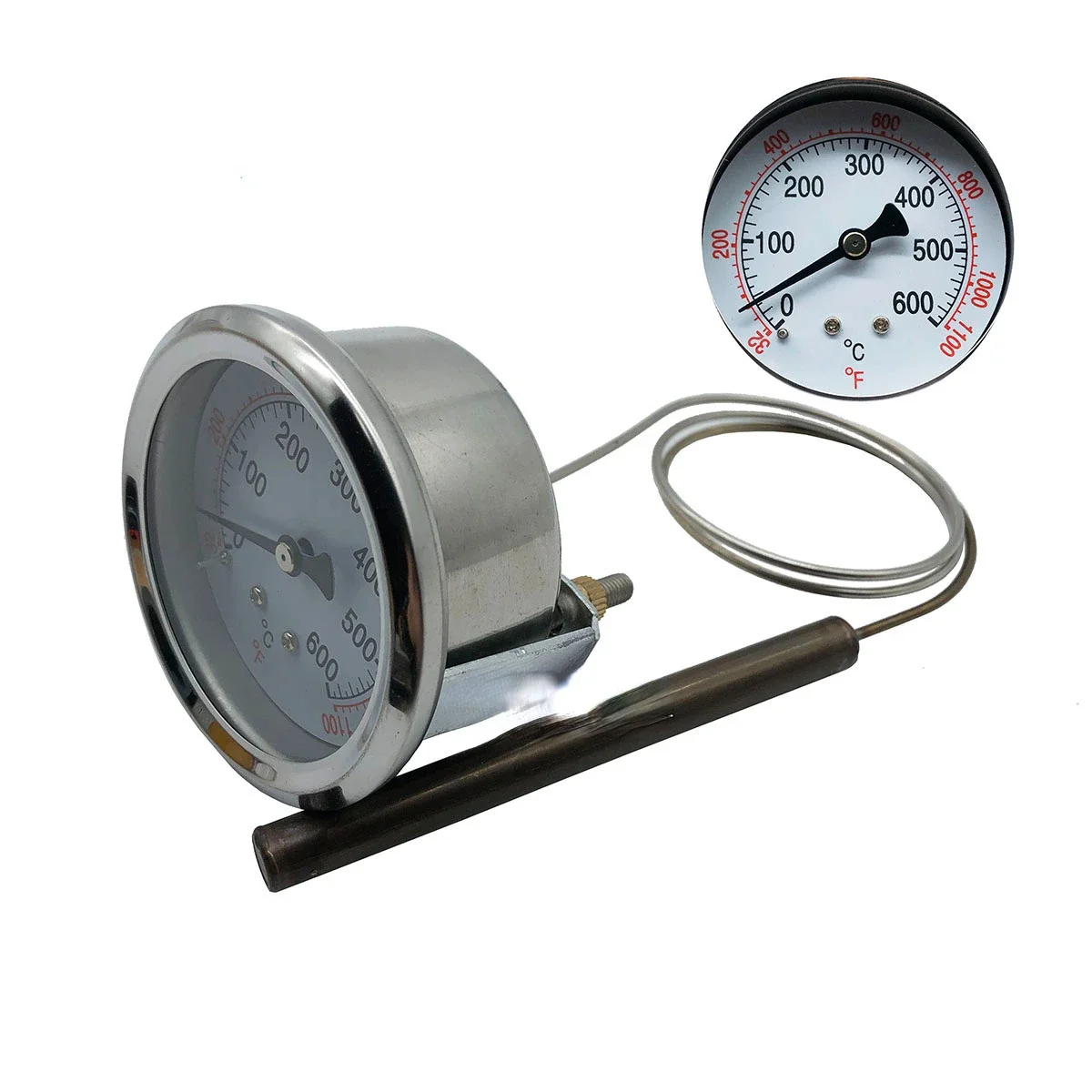 

Pizza Oven Spare Parts Circular 0-600 Degrees Thermometer 0°-600° Temperature Gauge With Probe