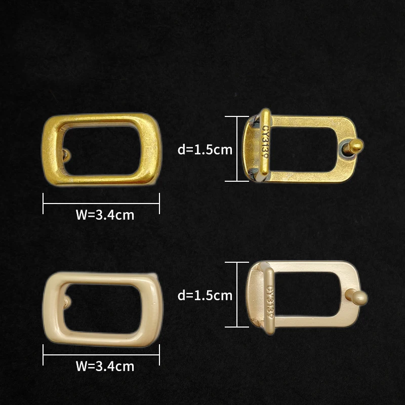 1Pcs 15mm Belt Buckles Rectangle Plating Metal Pin Buckles For Clothes Waistband Sewing Leather Crafts Strap DIY Belts Accessory