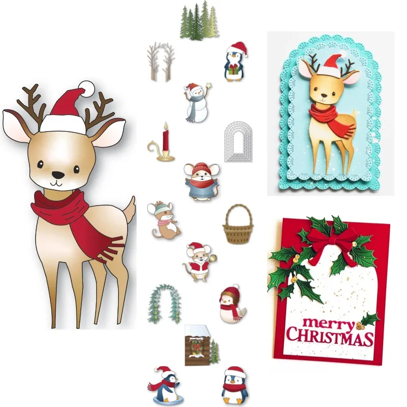 Tree Stump Gathered Evergreens Penguin Metal Die Cutting 2026 New DIY Die Molds Scrap Booking Paper Making Cuts Crafts Big Die