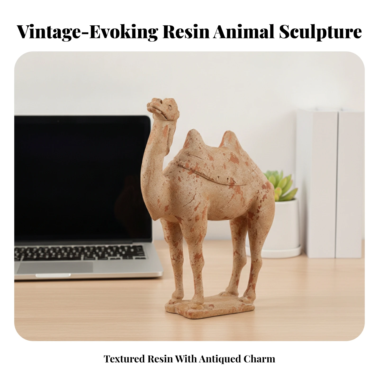 Camel Figurine Distressed Camel Statue Decor Exquisite Intricate for Living Room, Entryway