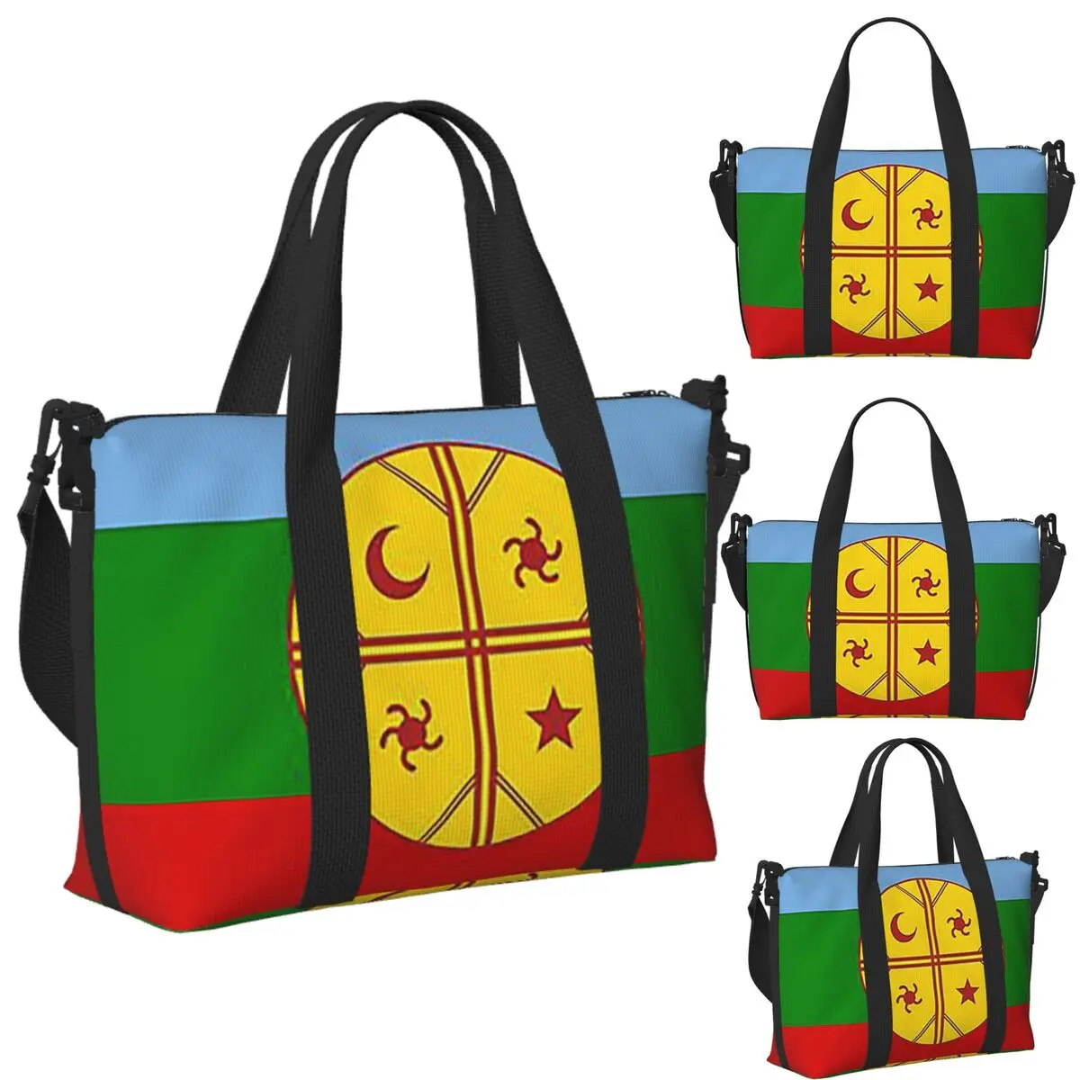 

Флаг Mapuches Bandera Mapuche Пляжная дорожная сумка Большая вместительная сумка-тоут для спортзала Йога Женская дорожная сумка для покупок