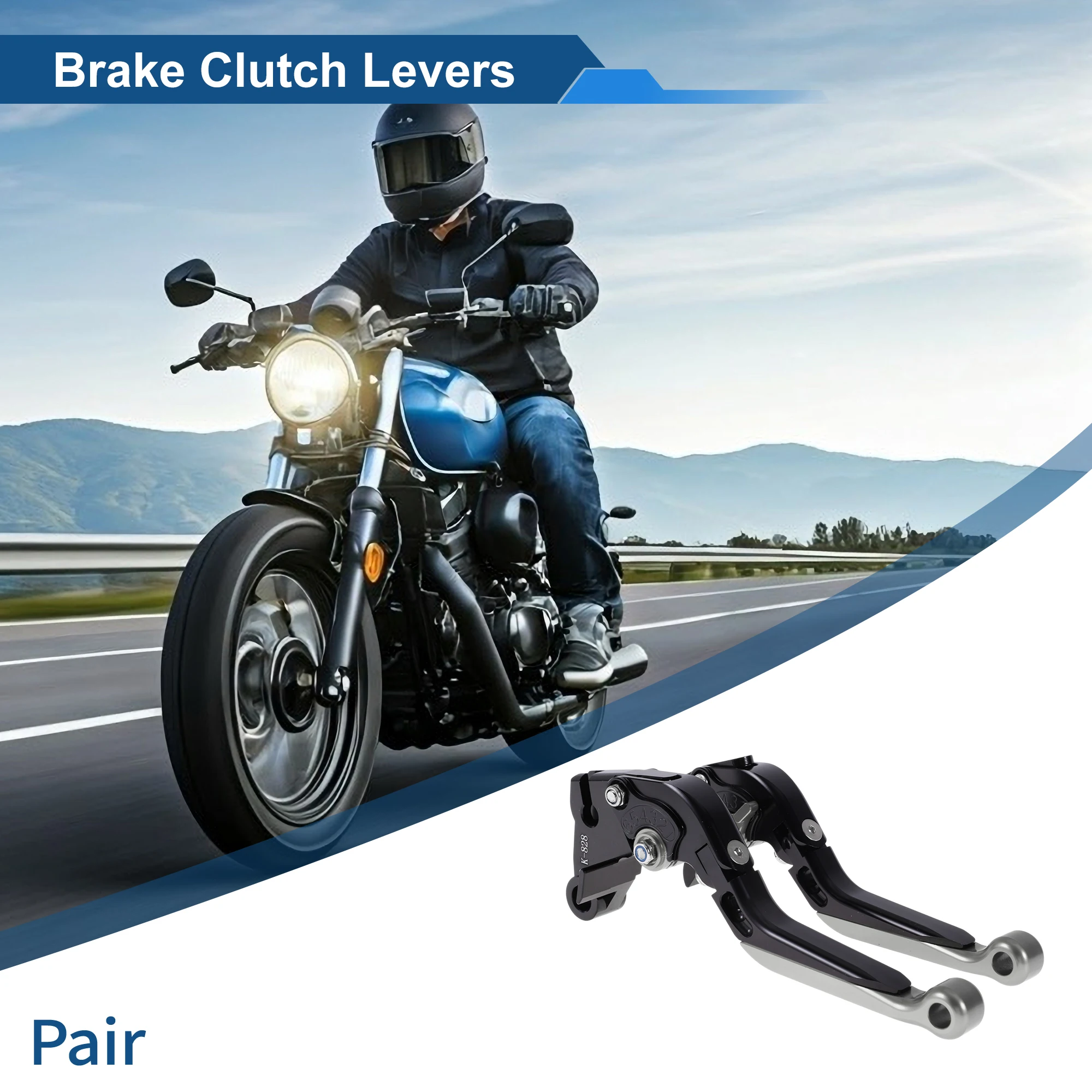 عتلات فرامل طويلة قابلة للتعديل من Motoforti لـ Kawasaki ZZR600 من التيتانيوم الأسود #1