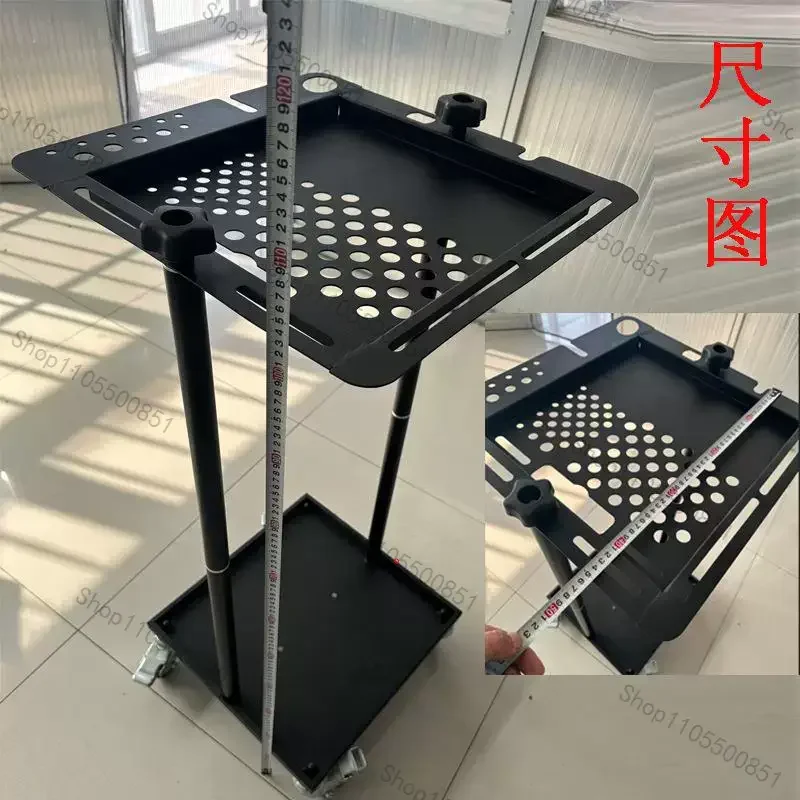 Car Dent Repair Storage Adjustable Height Tool Car Hook Mount 2-Layer Movable with Locking Wheels