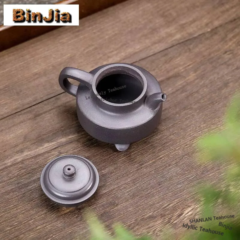 180ml Boutique Yixing Purple Clay Teapot Handmade Pot Raw Ore Steel Grey Section Mud Kettle Zisha Tea Set Tea Services Supplies