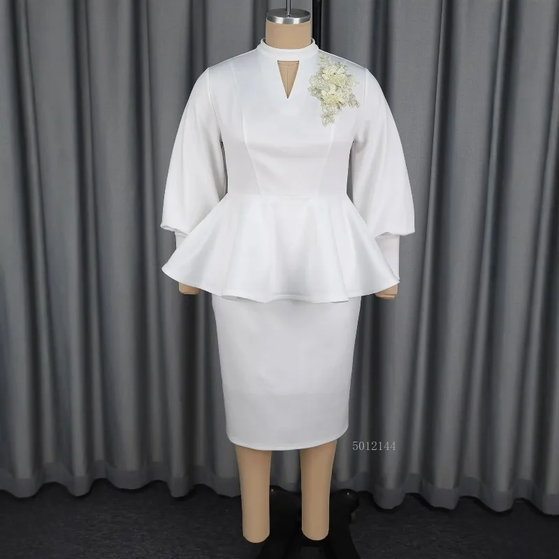 L-4XL grande taille vêtements africains pour femmes 2026 printemps africain à manches longues Polyester noir blanc fête soirée afrique vêtements