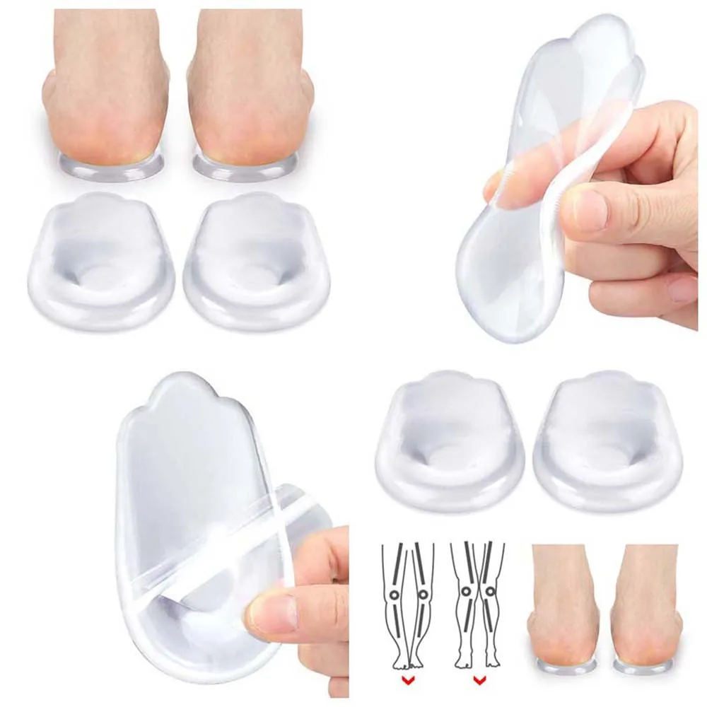 Anti Wear Gel Back Heel Pads OX Leg Internal and External Figure Eight Correction Back Heel Insoles Foot Care Tools Transparent