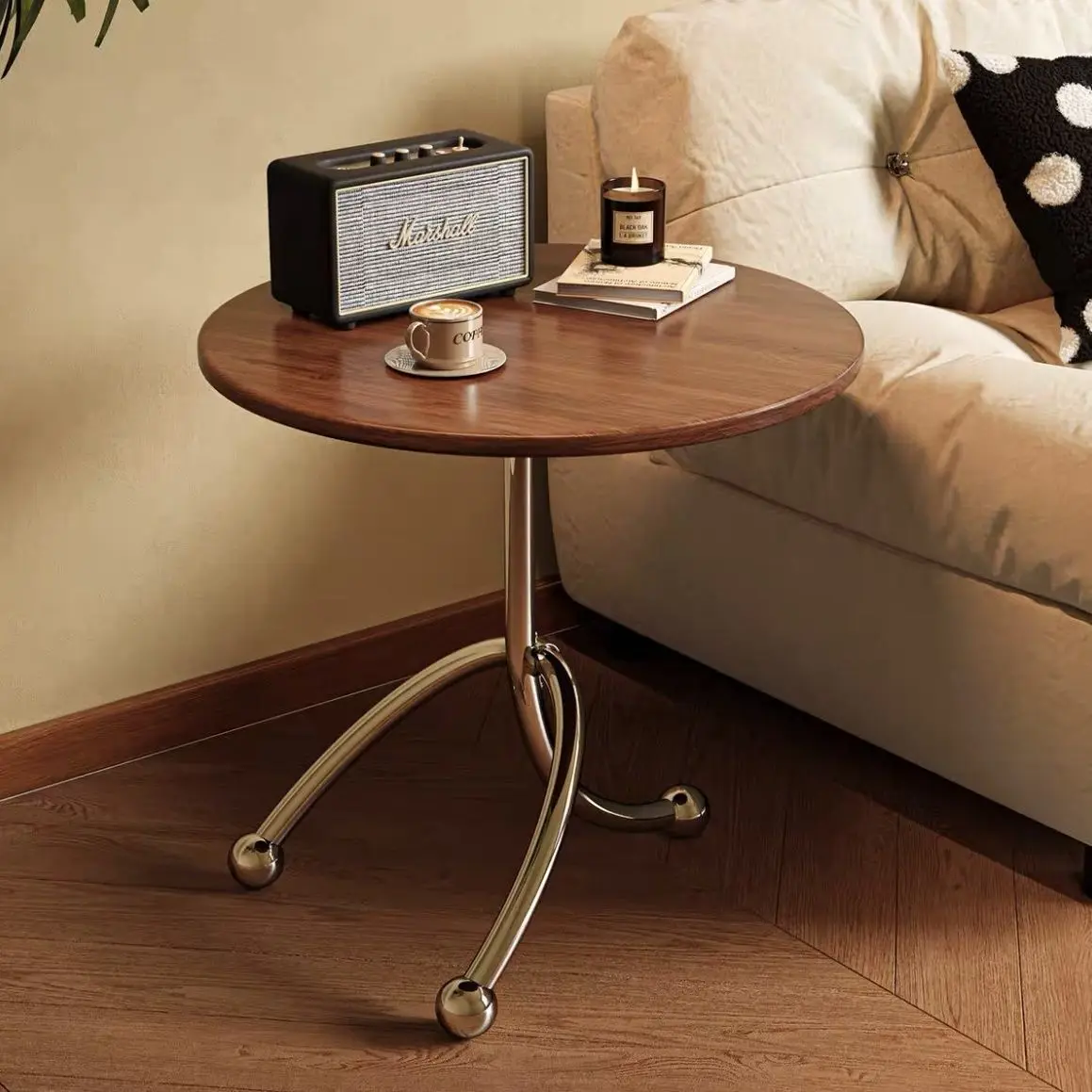 #Modern Creative Stainless Steel Frame Tea Table for Entry Home Restaurant Coffee Side Durable Metal