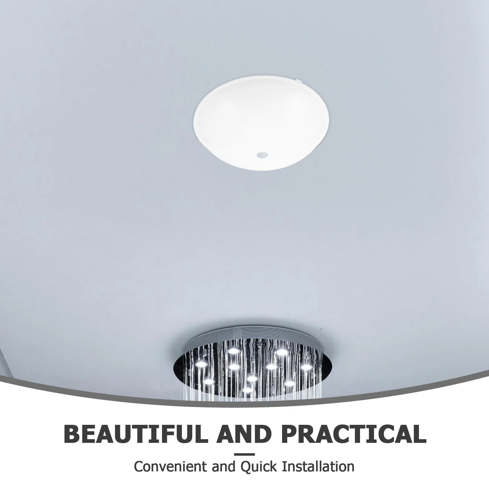 

Plastic Ceiling Light Cover Emergency Light Shade Round Ceiling Lamp Cover for Bedroom Hallway Staircase Replacement Modern