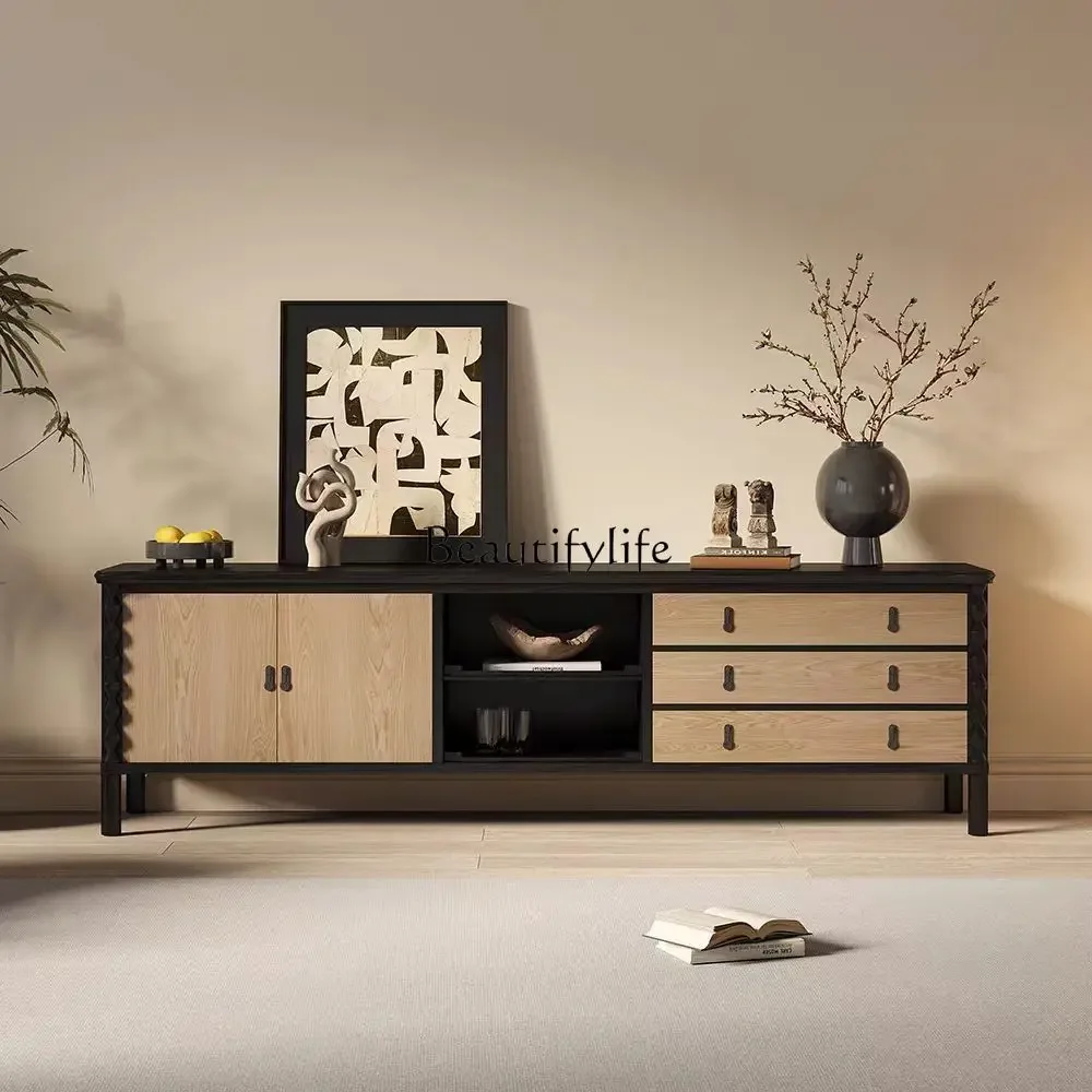

LJY*French retro solid wood TV cabinet light luxury high-end living room living room home locker