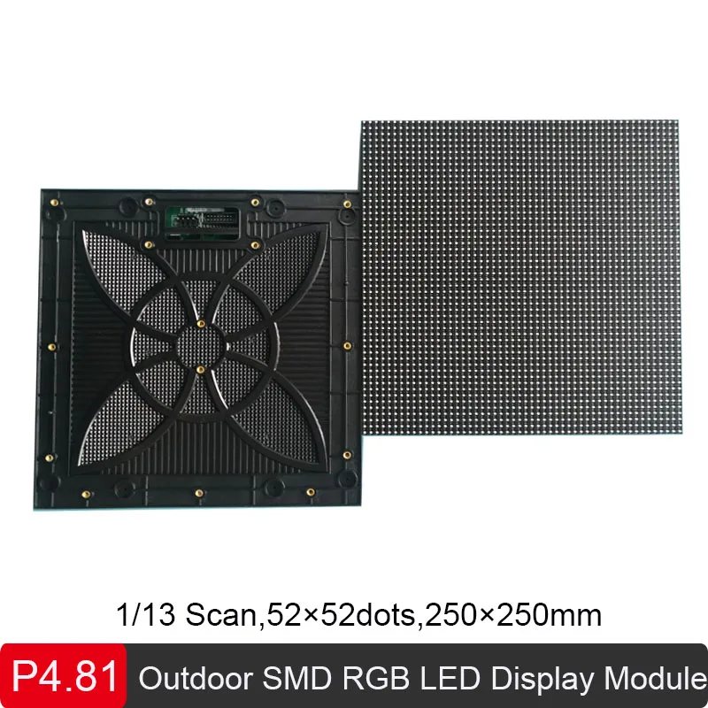 

2pcs/lot P3.91/P4.81 Outdoor SMD LED Display Module 250x250mm Full Color module LED Advertisement Screen Module P2.976 IP65