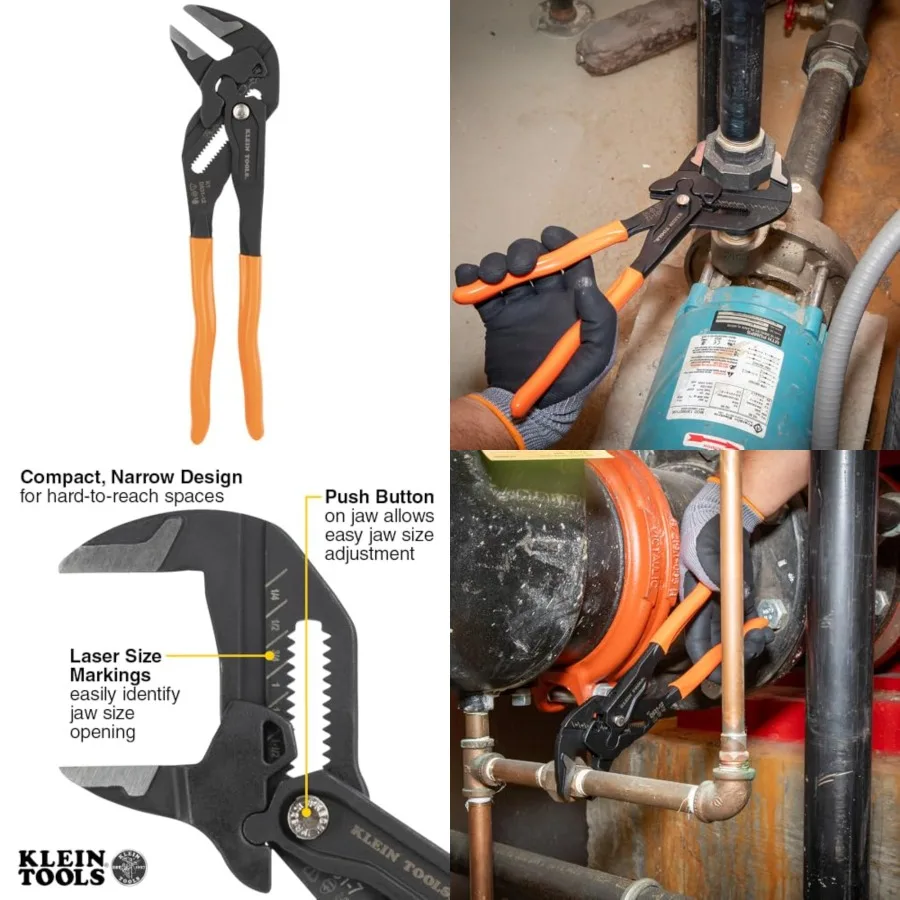 

Compact Plier Wrench, High Leverage Multi-Use Adjustable Plier Wrench with Smooth Jaws