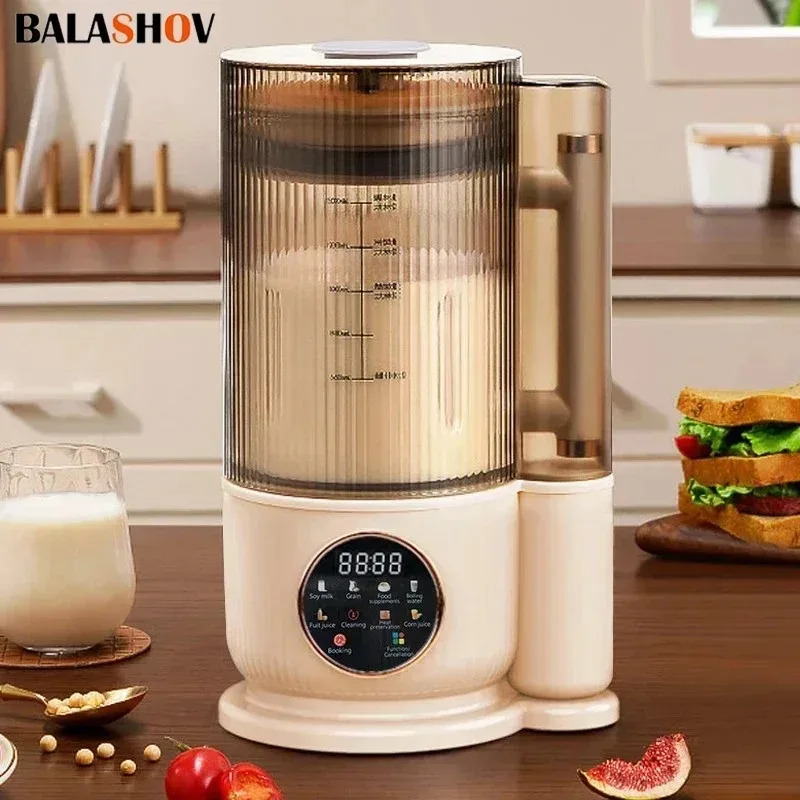 110V US Electric Soy Milk Machine1500ML Mixer Automatic Intelligent Food Blender Fruit Juicer Wall Breaking Rice Paste Maker