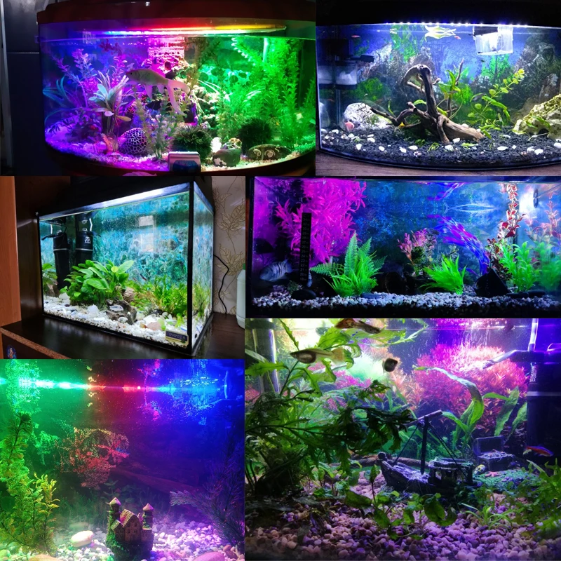 Aquarium Light LED Waterproof Fish Tank Light Underwater Fish Lamp Aquariums Decor Lighting Plant Lamp 18-58CM 220-240V 5730chip