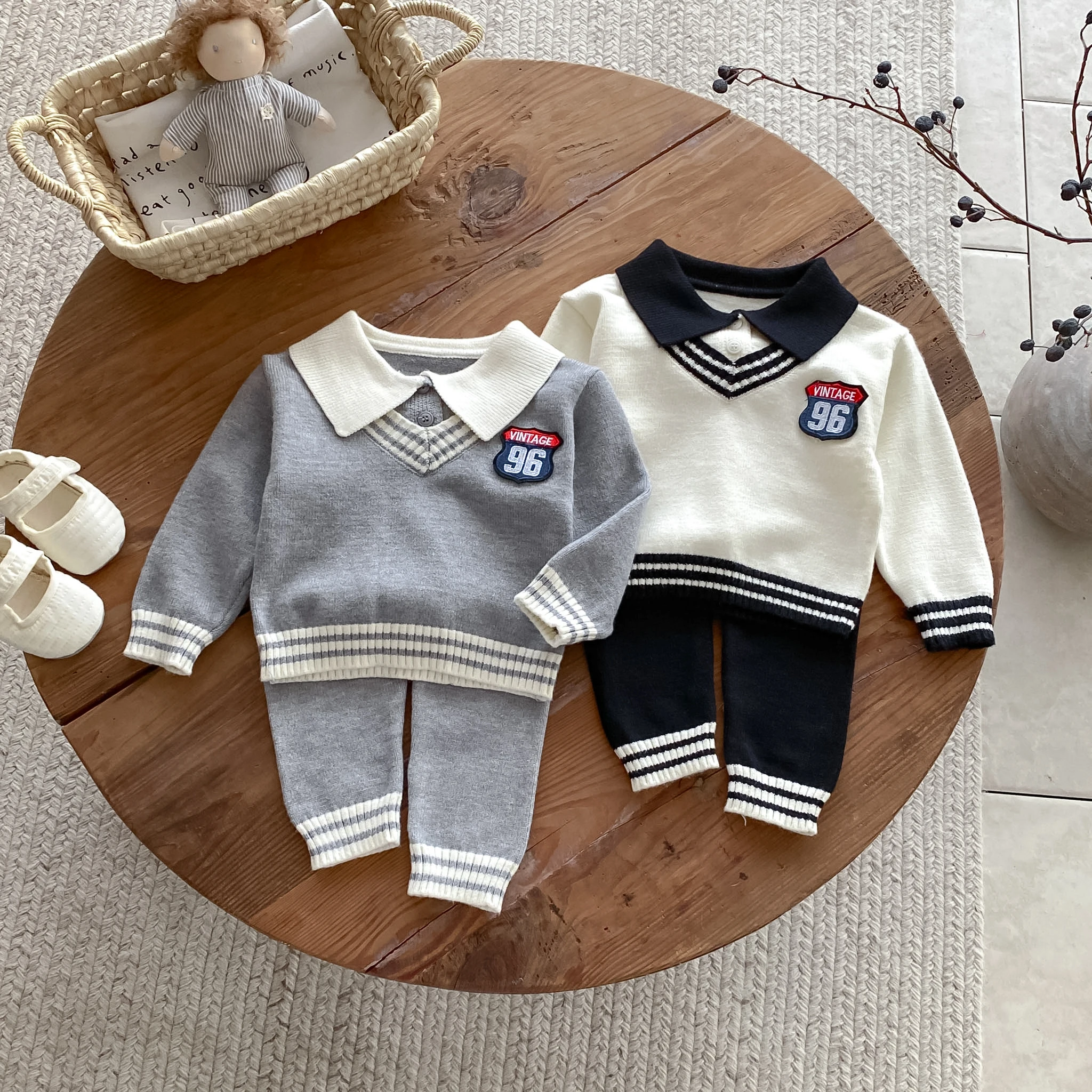 2026 Herbst Neuankunft Stilvolles und Trendiges Set für Jungen - Modischer Strickpullover und Hose für Babyjungen – Detail 2