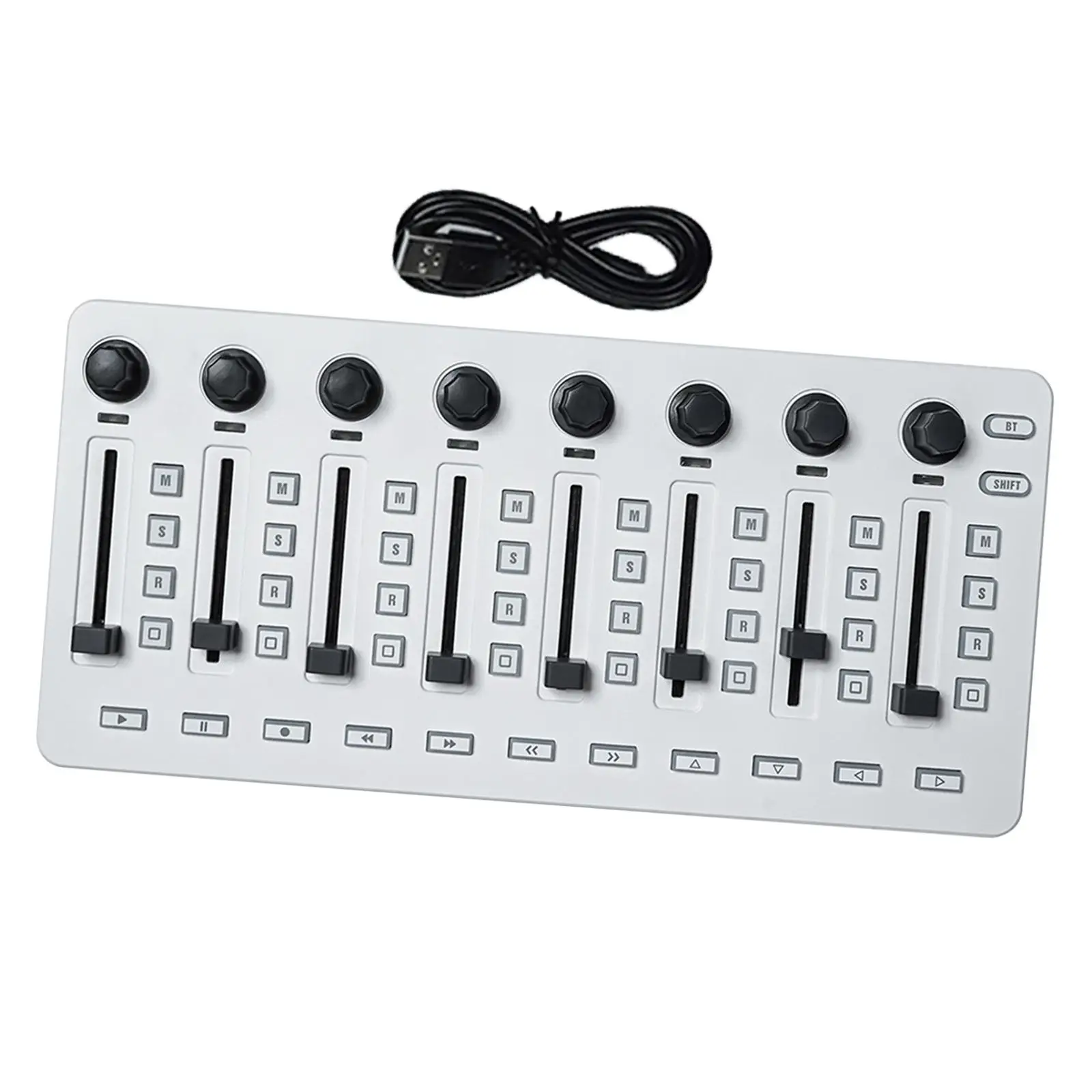 MIDI Controller Mixer Easy to Use 8 Knobs Lightweight 8 Assignable Control Actuator USB Controller MIDI Mixing Console Portable