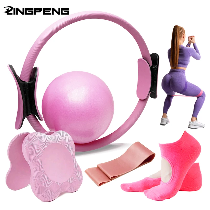 NEUES Pilates-Ball- und Ring-Set, Pilates-Fitnessring, Widerstandsband, Übungs- und Trainingsgerät für Schwangerschaft und nach der Geburt