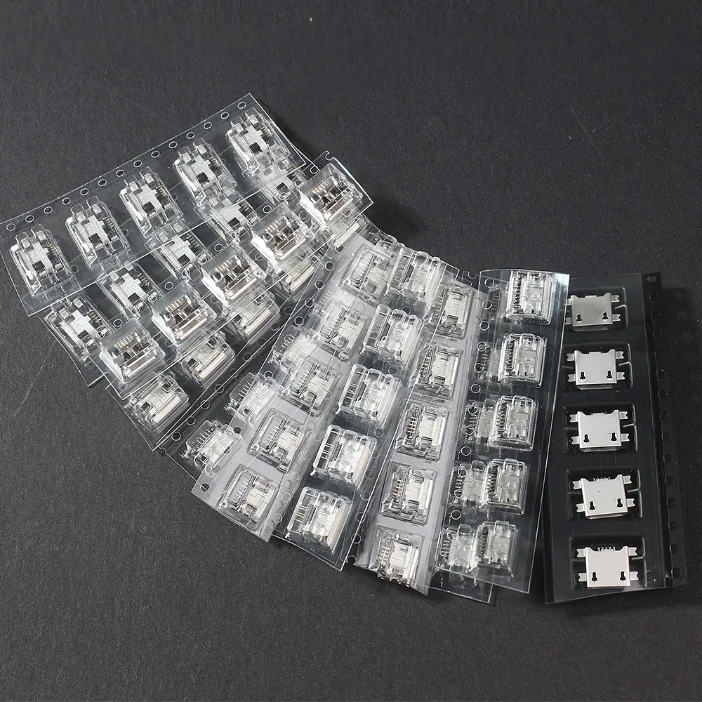 60 шт./240 шт. комплект разъемов Micro USB 12/24 модели USB-порт/хвостовая вилка для MP3/4/5 DIY SMD DIP набор разъемов USB набор