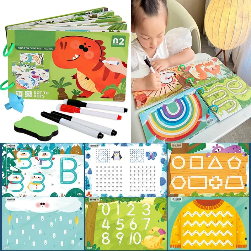 Kinderen Tekenpen Controle Training Kleur Vorm Wiskunde Match Game Set Leeractiviteiten voor peuters Educatief speelgoed