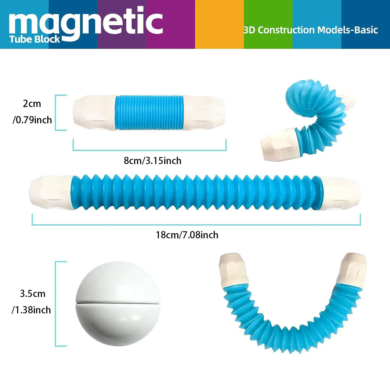 格納式磁気スティックビルディングブロックおもちゃ柔軟なチューブマグネット構築セット STEM モンテッソーリ学習教育ギフト