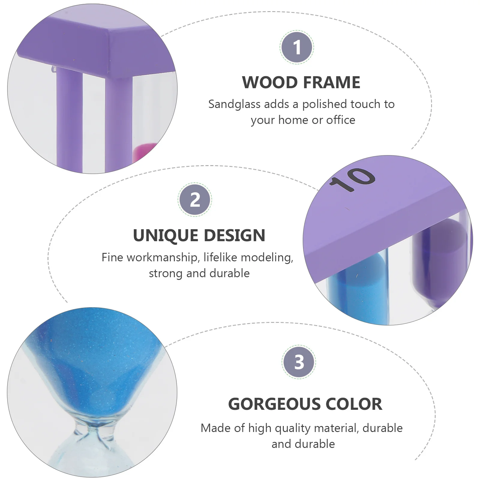 

1Pcs Wood Glass Hourglass Sand Clock Timer Desktop Adornment Unique Design Gift Wood Glass Hourglass Sand Clock Timer