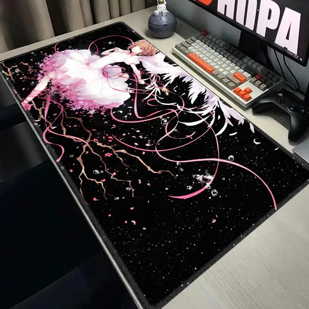 Anime Muismat Kaart Captor Sakura Grote Gaming Muismat Clow Kaart Toetsenbord Matten Tapijt Computer Bureau Tafel Mat