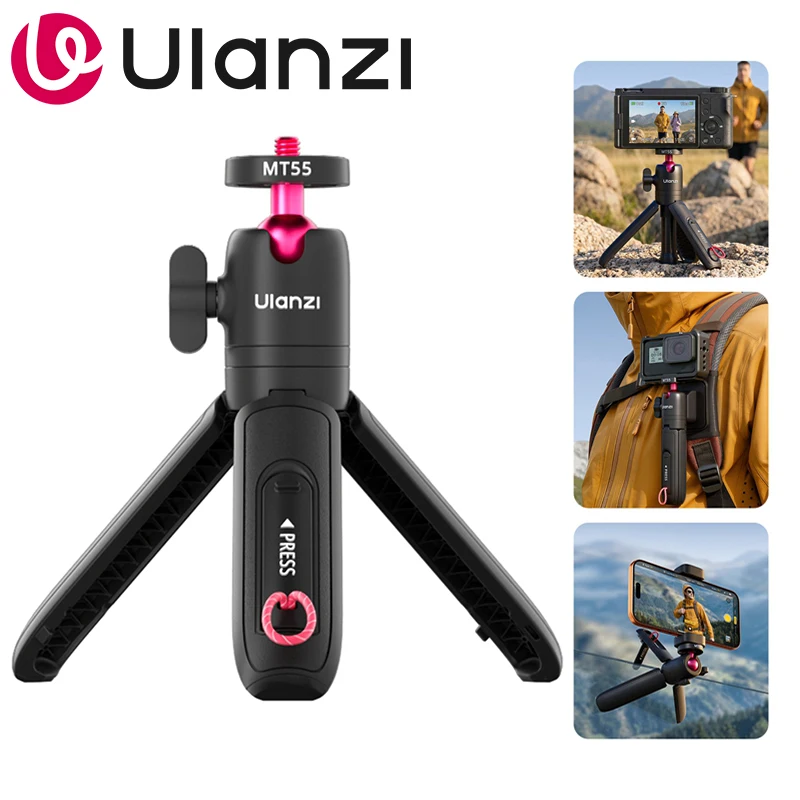 Ulanzi MT55 SnapGo ミニ自撮り棒三脚 360度回転 °   角度調整可能な没入型POV 1/4インチマウント（カメラ、スマホ、ビデオライト用）