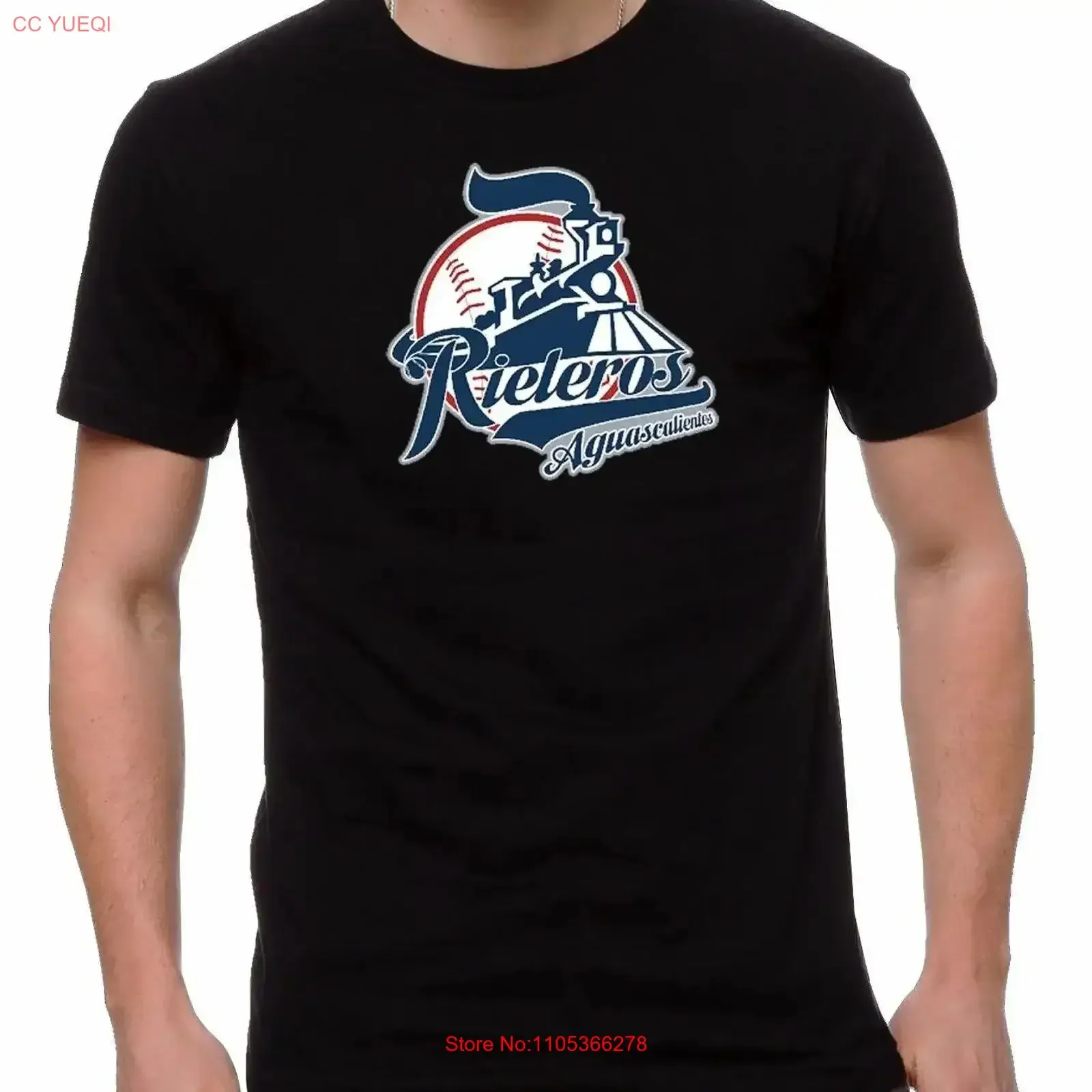 Camiseta de béisbol para hombre Rieleros de Aguascalientes, cuello redondo, 100% algodón, negra, estilo vintage lavado, ropa de diseñador, ligeramente vintage