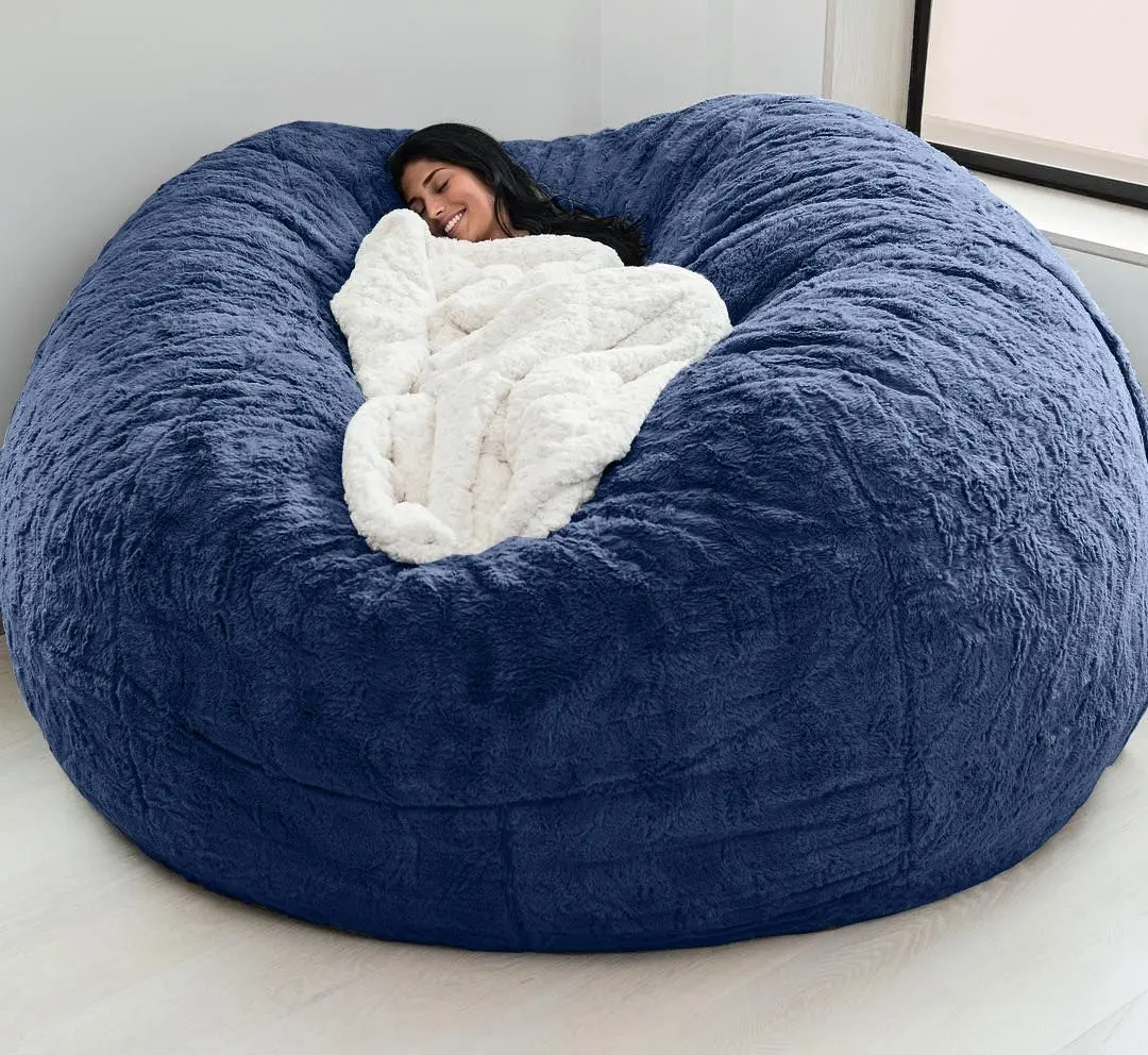 

Lounger Furniture 150CM extra large Bean Bag Chair with Furry Fur Cover Machine Washable Big Size Sofa and Giant