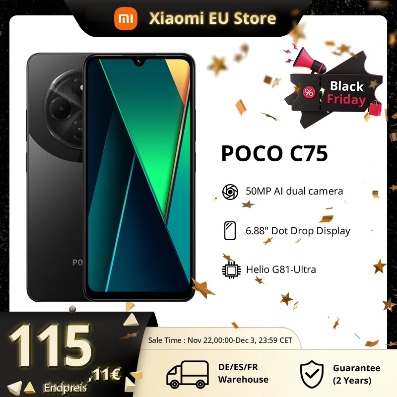 Global Version POCO C75 128GB/256GB Triple Camera 6.88 