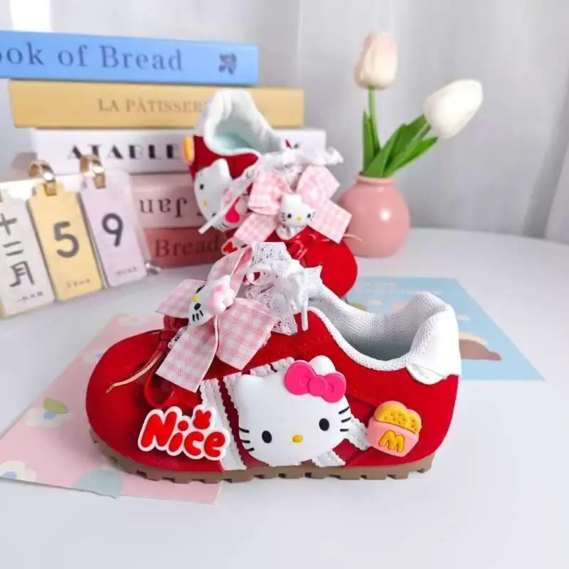 

2025 New Collection Cartoon Hello Kittys Child Casual Shoes Princess Shoes Good-Looking Sneakers Fashion Cute Festival Gift